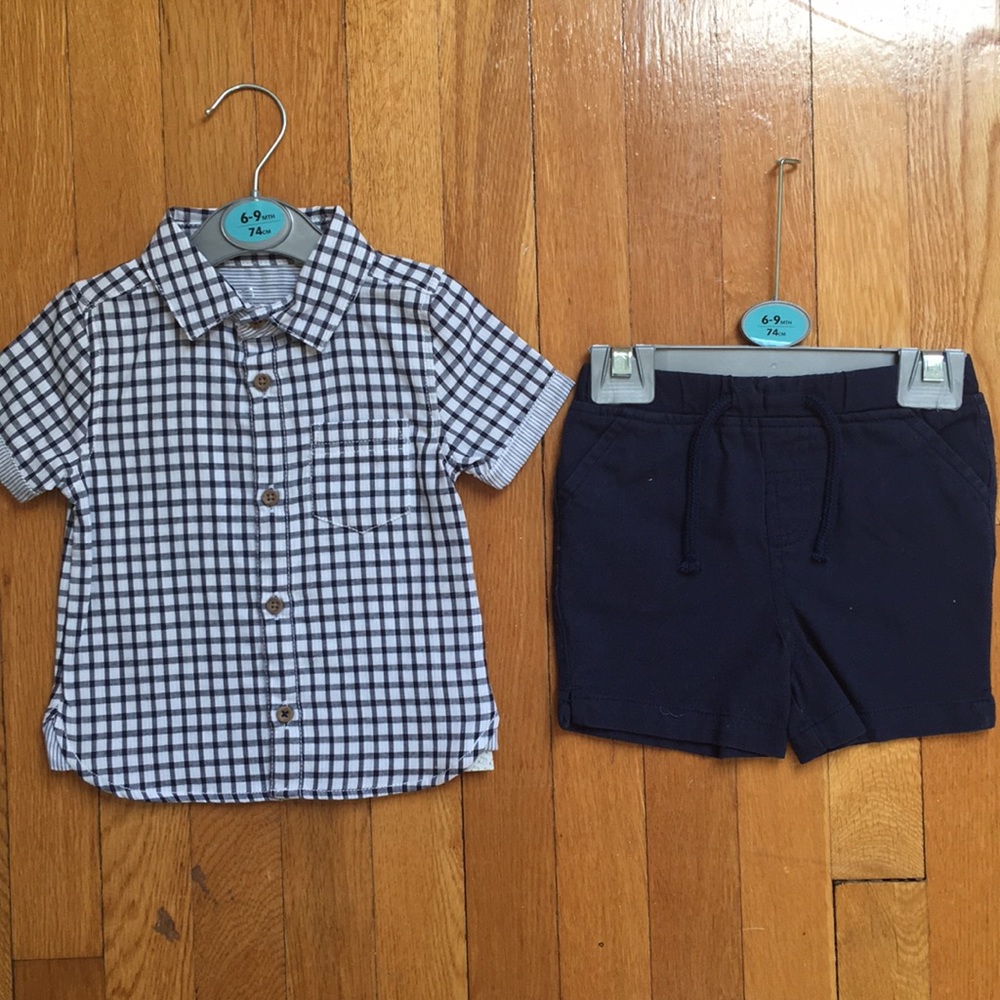 Baby Boy Classic Button Up Shirt and Shorts